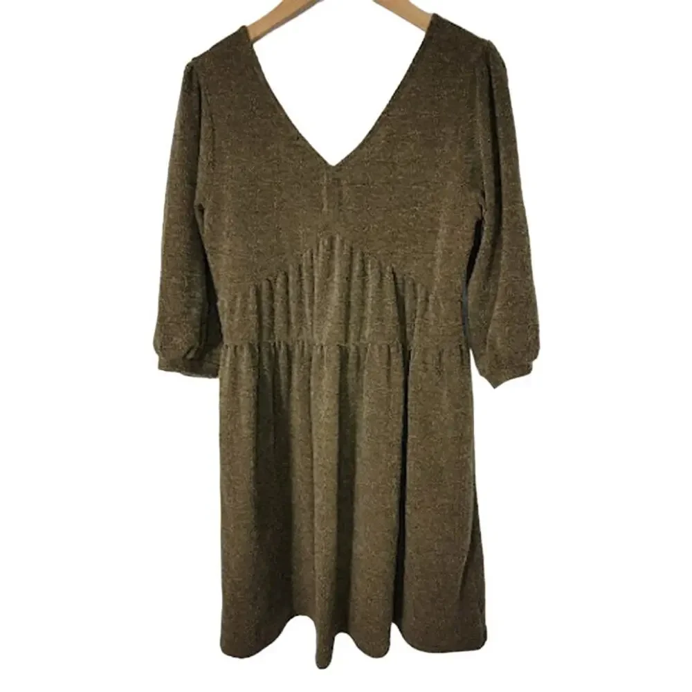 Anthropologie RO&DE- moss green dress- size XS (bigger fit) - Picture 5 of 9